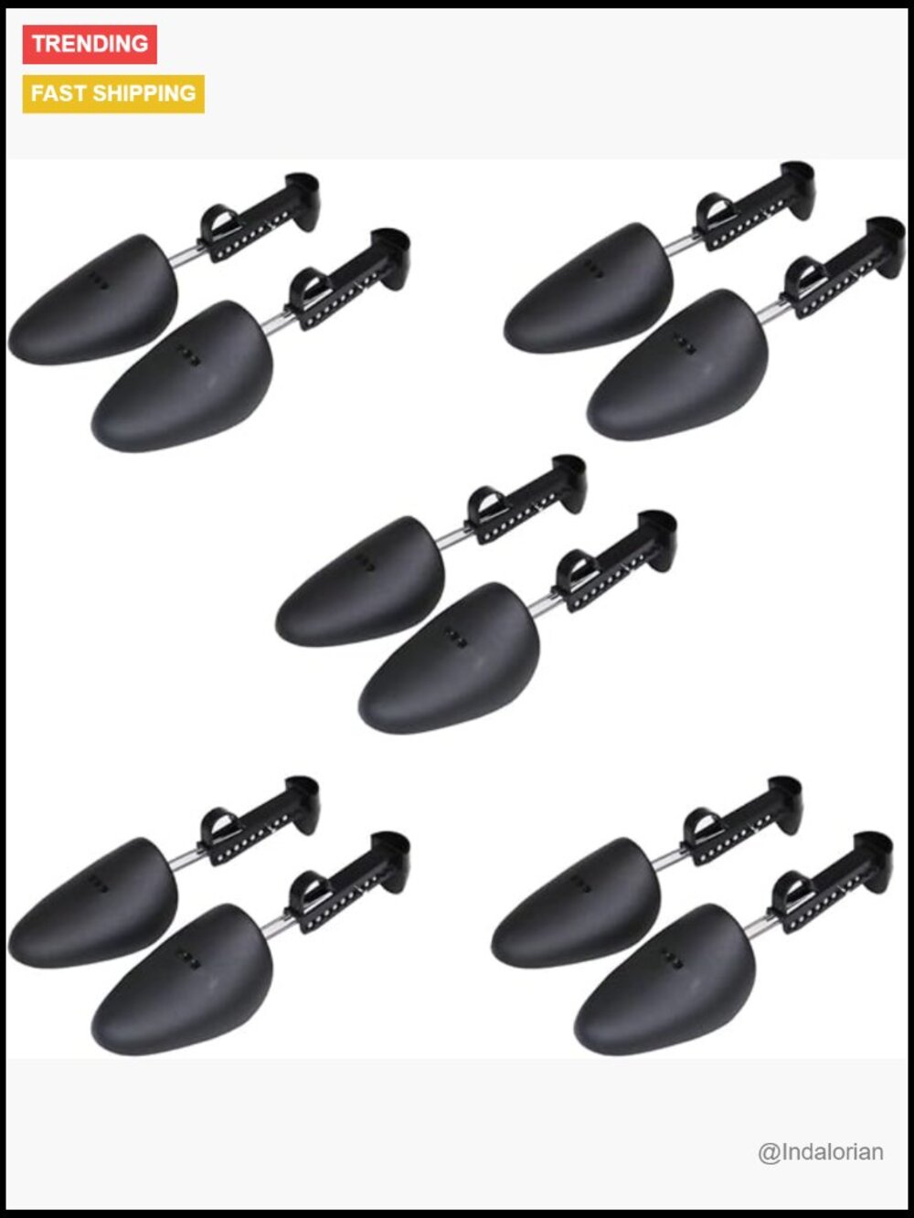 5 Pair Plastic Adjustable Shoe Tree Stretcher with Tension Spring for Men